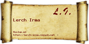 Lerch Irma névjegykártya
